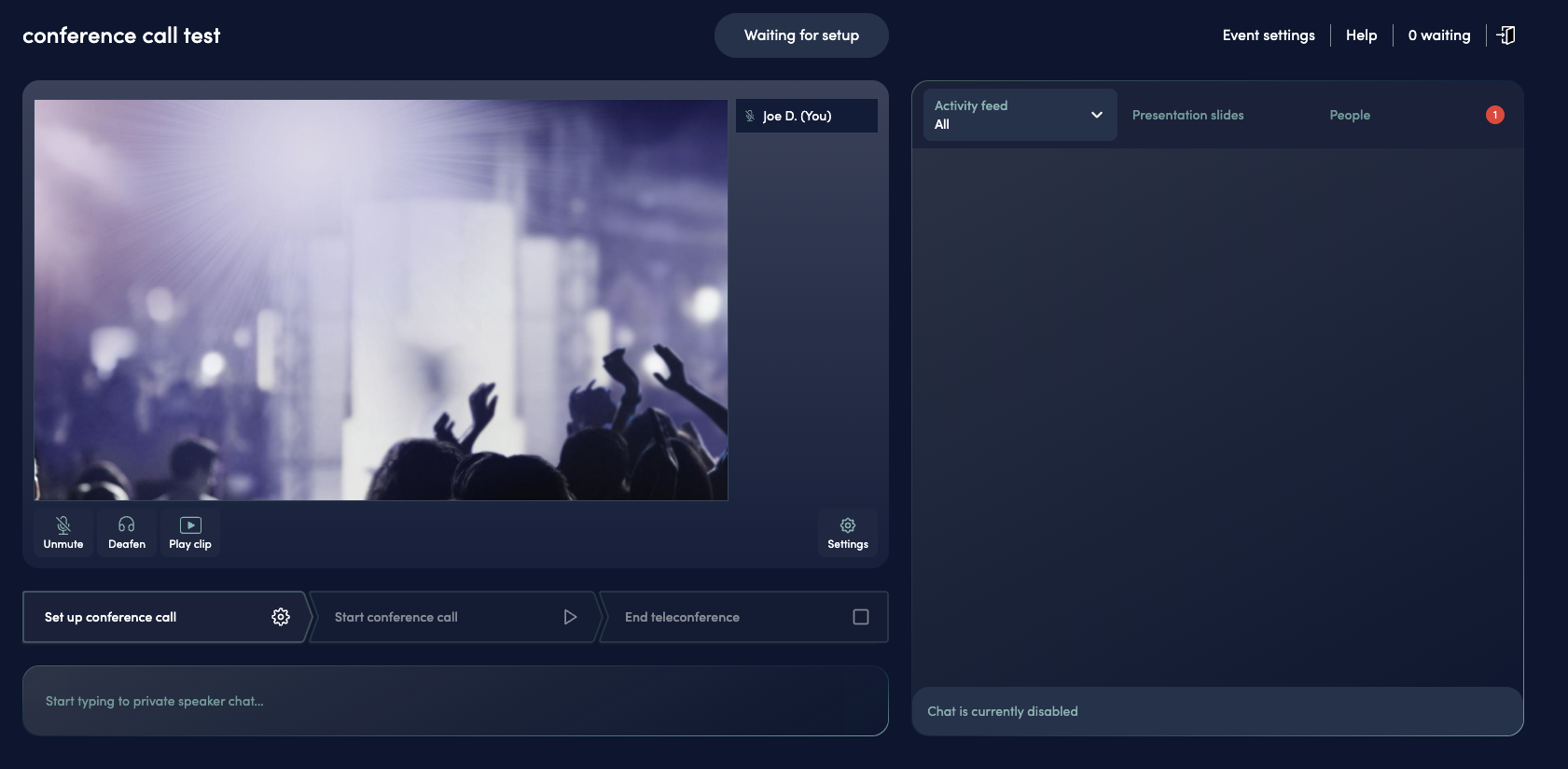 Conference Call Setup Interface